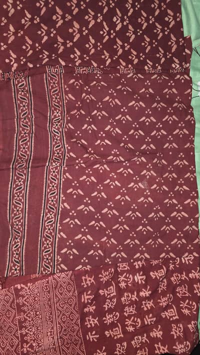 Ajrak Maroon 3 pc unstiched