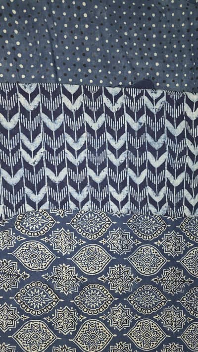 Ajrak blue 3 pc unstiched