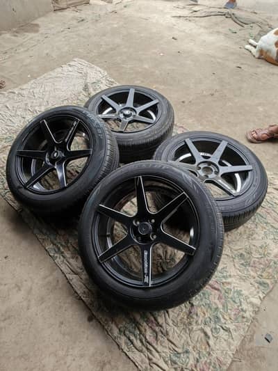 17 size 4 nut emotion r rim plus dunlop tyre 100 pcd