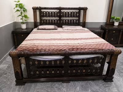 chinioti King size Double bed deyar Finishing