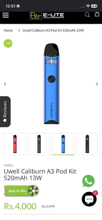 calibrun by U well  vape/pod