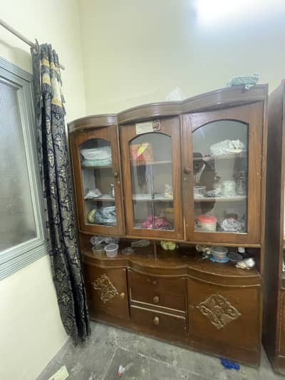 2 Wooden Display Cabinets / Showcase – Used Condition