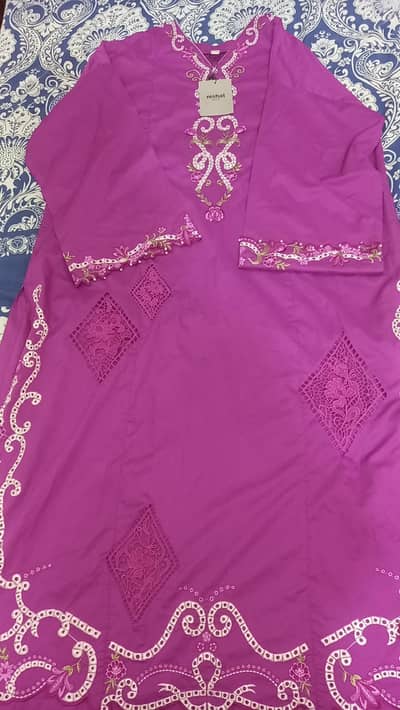 New Lawn Embroidered Long Suit (Brand New With Tag)