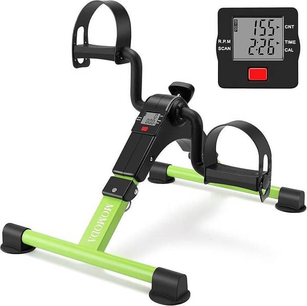 Exercise Pedal Bike With LCD Display – Portable Under Desk Leg & Arm Fitness Trainer