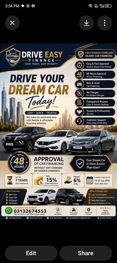 Fast Approval Car Financing on just 48 Hours with 15% downpayment