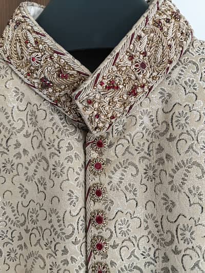 Gold Wedding Sherwani, Heavy Embroidery, Premium Groom Sherwani