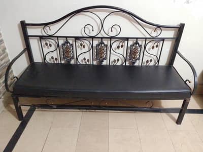 Black metal sofa