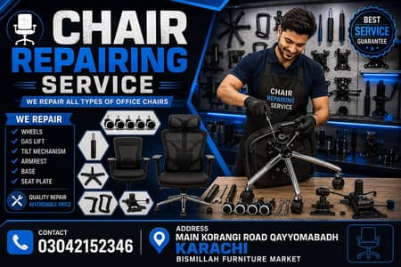 Chair repairing service available in shop