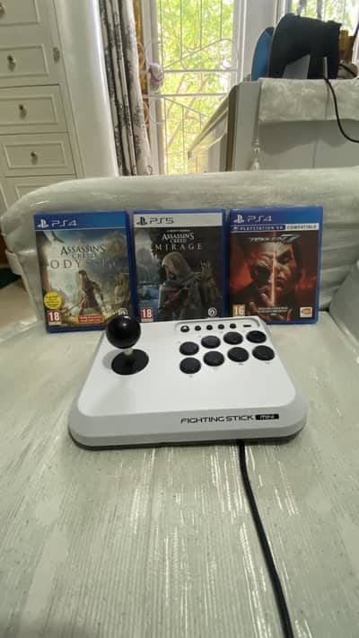 Play Station fighting stick with 3 games