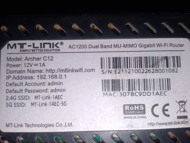 mtlink archer C12 0