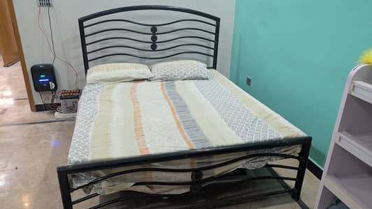Iron Double Bed 6x5.5 ft with Diamond Master Plus Mattress 03474342472