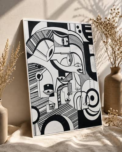 Beautiful geomatric abstract art painting