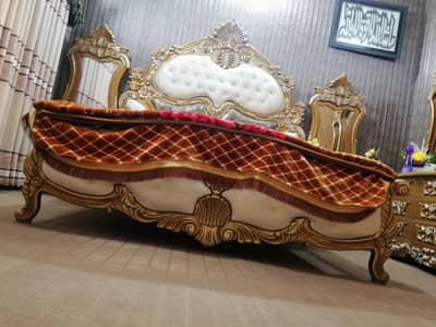 Double bed for sale along dressing table and 2 x side tables