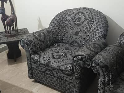 6 Seater Beautiful Black Sofa Set