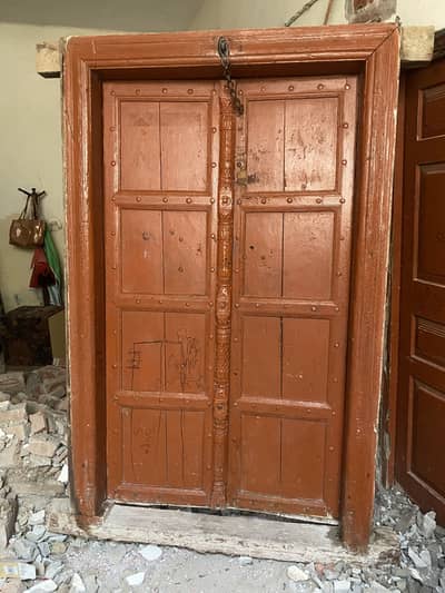 Antique 250 years old wooden door