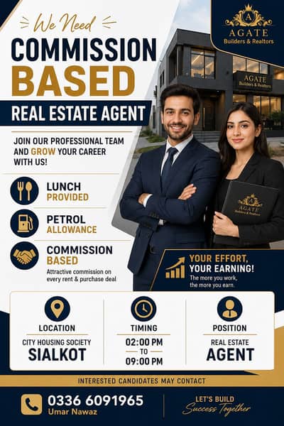 Property Agent Require | Commission Based | Food & Accomudation Avlble