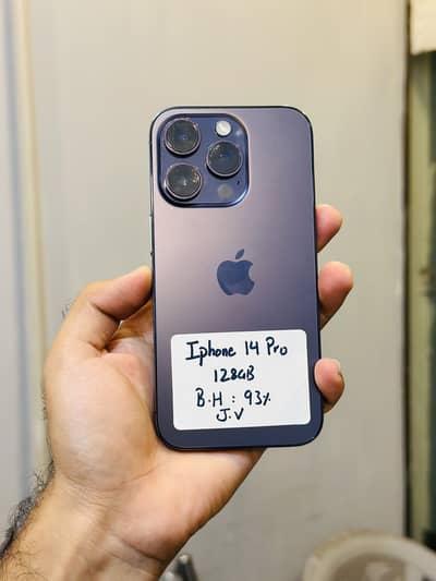 Iphone 14pro 128gb Non PTA Jv Battery Health 93% Waterpack Phone