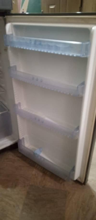 haier large size fridge gray colour in good condition