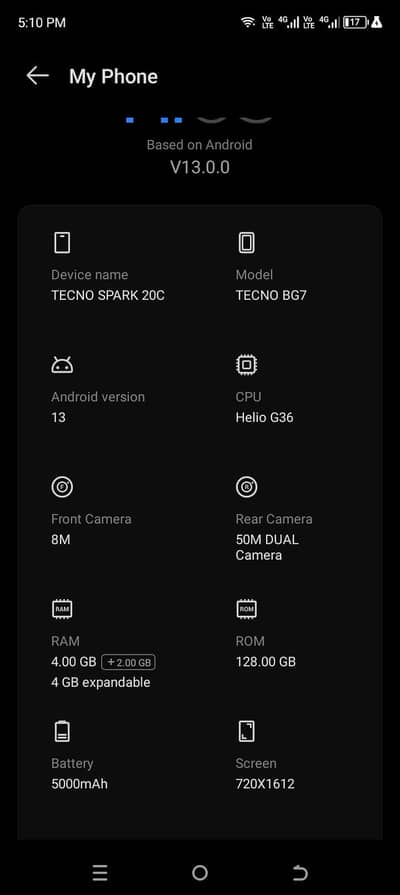 tecno spark 20c 10/9 Good condition 4+ /128