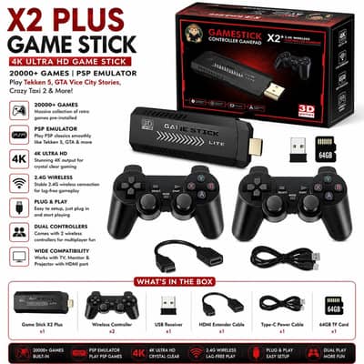 X2 Plus Game Stick 64GB 38,000 Plus Games (GTA, TAKKEN 5, Crazy Taxi)