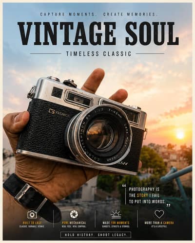 yashika electro 35 mm vimtage camera for sale