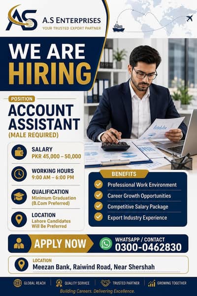 Assistant Accountant Urgent Required