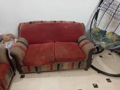 Sofa set home used and wooden devider 3 door due to shifting