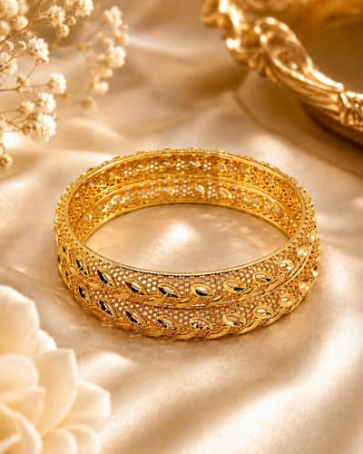 Luxury Gold Plated Filigree Bangle for Women
