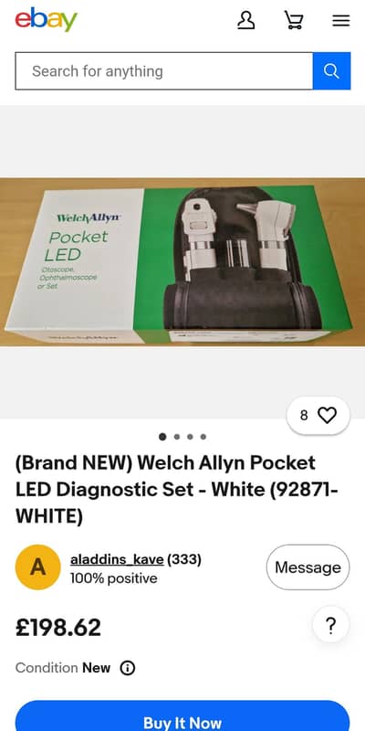 Eye Diagnosis Tool Welch Allyn Pocket LED Diagnostic Set
