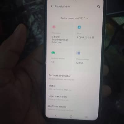 vivo y33t 8gb 128gb