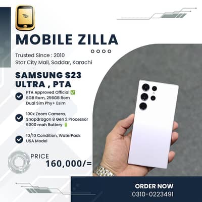 Samsung S23 Ultra, Official PTA Approve, WaterPack MOBILE ZILLA