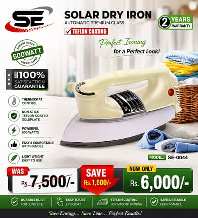 Solar Dry Iron|Electric Iron|Clothes Iron| Iron Press|Kenwood Dry Iron