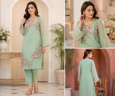 new mint green four piece dress