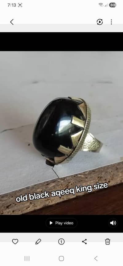 Black Aqeeq in Beautiful Ring