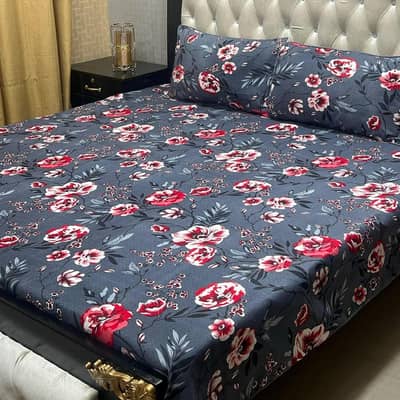 premium floral double Bed sheet with 2 pilow cover | soft cotton | new