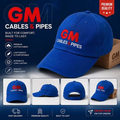 GM Cables & Pipes Premium Blue Cap | High Quality Embroidered Cap
