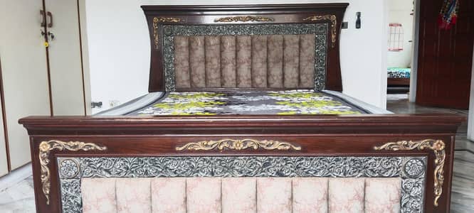 King size bed with mattress, dressing and side tables for sale