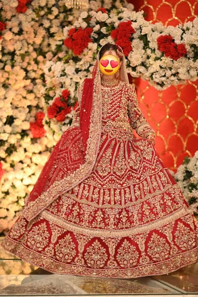 Luxury Bridal Barat Lehenga – Heavy Hand Embroidery – Worn Once