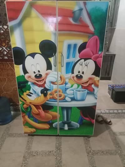 Premium Mickey and Minnie kids wardrobe | 2 door | Spacious Storage.