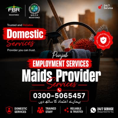 Maids / House Maids / cook / House chef / Baby Sitter maid available