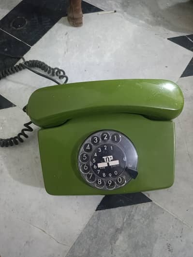 Vintage Original TIP Rotary Telephone – Classic Green