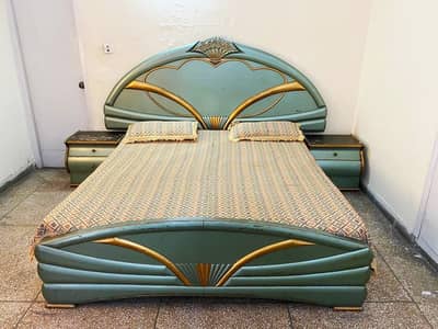 King Size Deco Bed Set – Bed, Mattress, Side Tables, Dressing Table