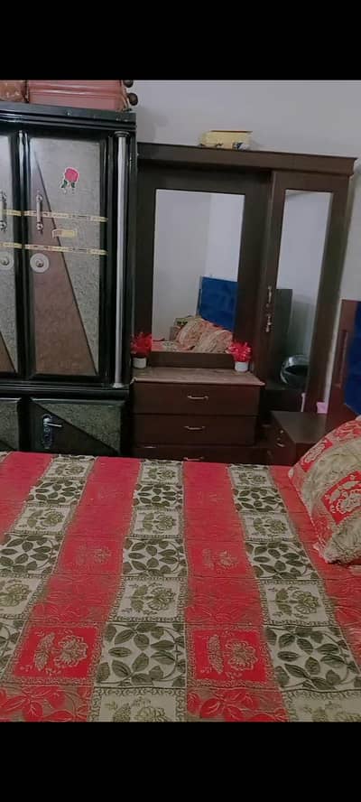 bed dressing and side table