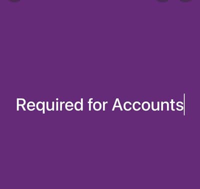 Required for Accounts