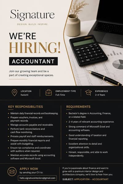 Accountant Job / Machs Karachi