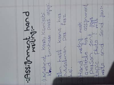 Assignment hand writing