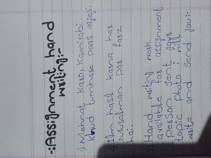 Assignment hand writing 0