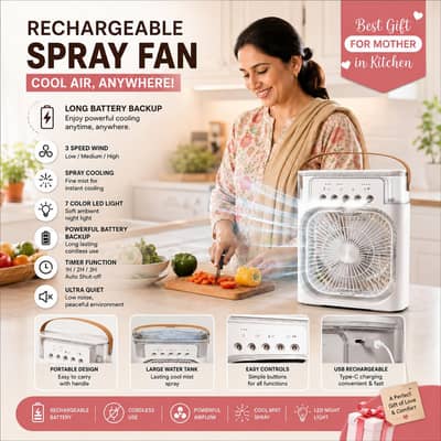 Rechargeable air cooler fan / with mist and led lights
