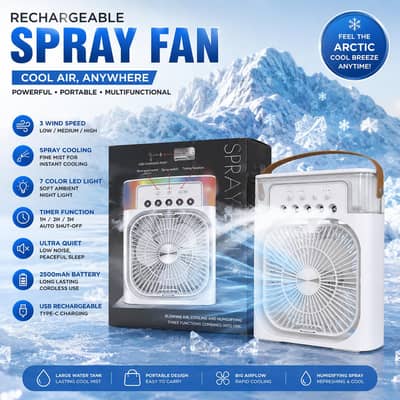 Rechargeable air cooler fan / with mist and led lights
