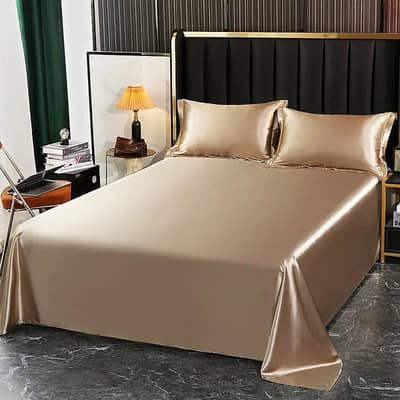 ​Premium Ice Silk Luxury Ruffled Bedsheet & Bed Skirt